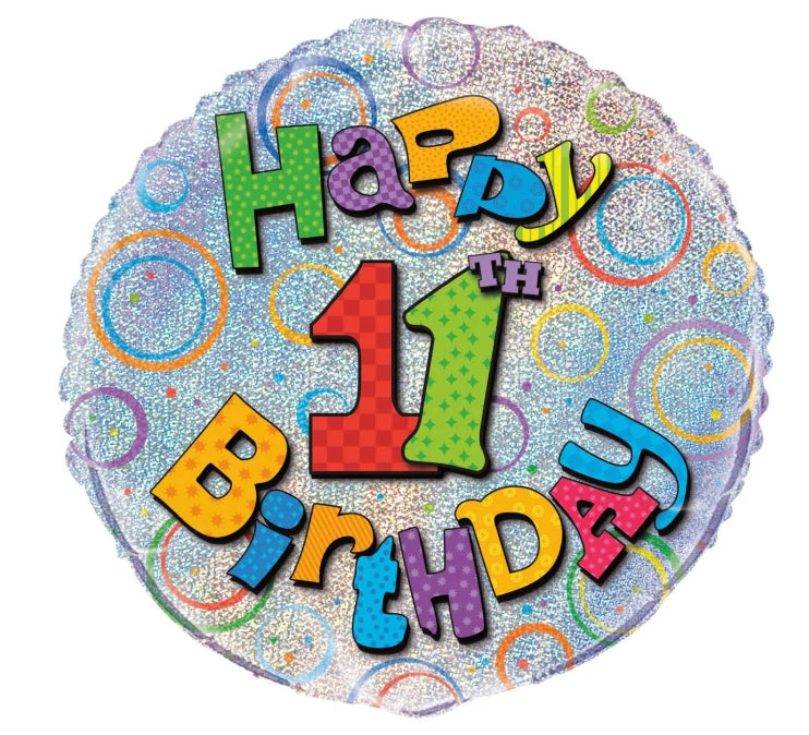 45cm Number 11 Happy Birthday Foil