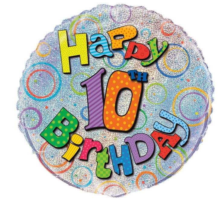 45cm Number 10 Happy Birthday Foil