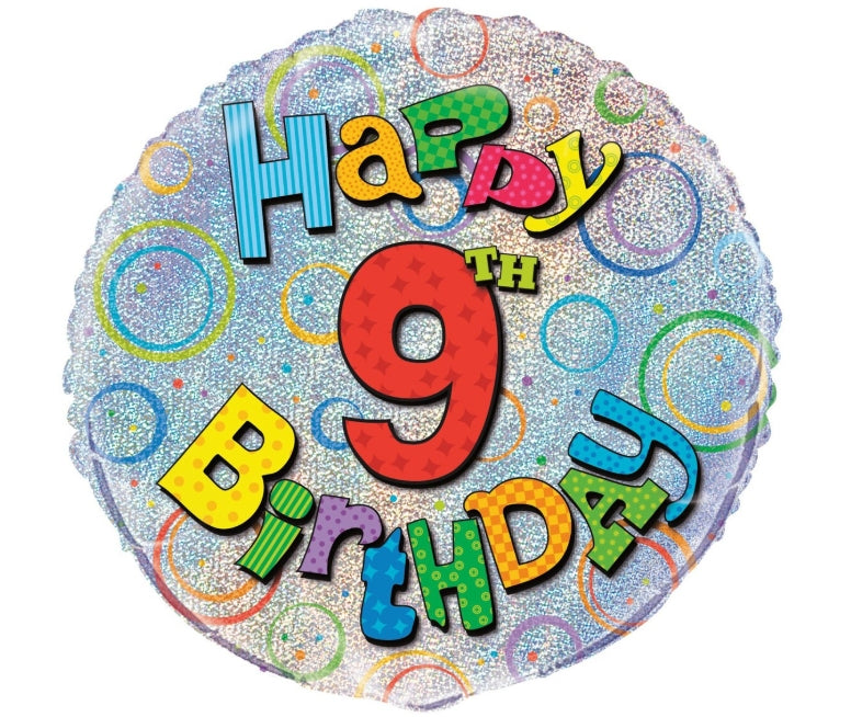 45cm Number 9 Happy Birthday Foil