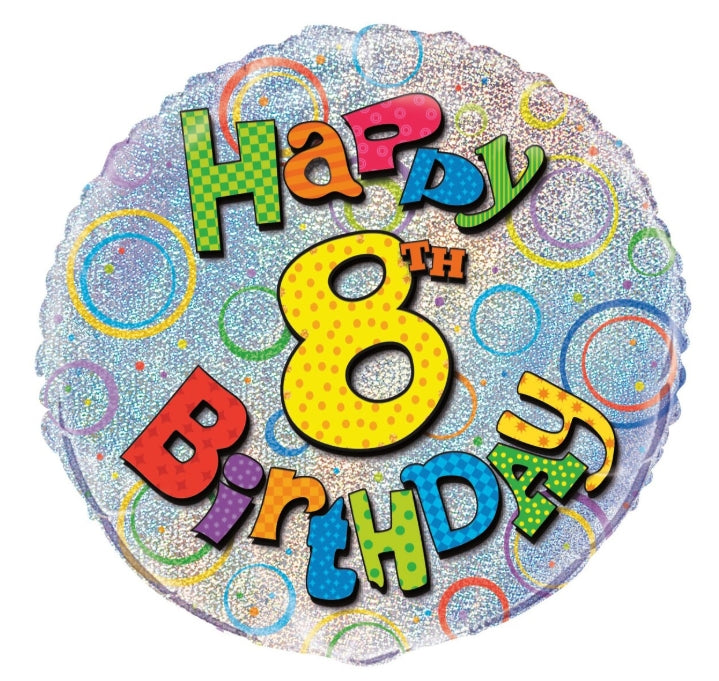 45cm Number 8 Happy Birthday Foil