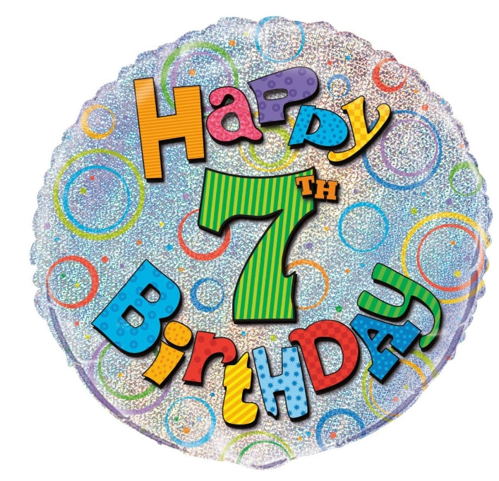 45cm Number 7 Happy Birthday Foil