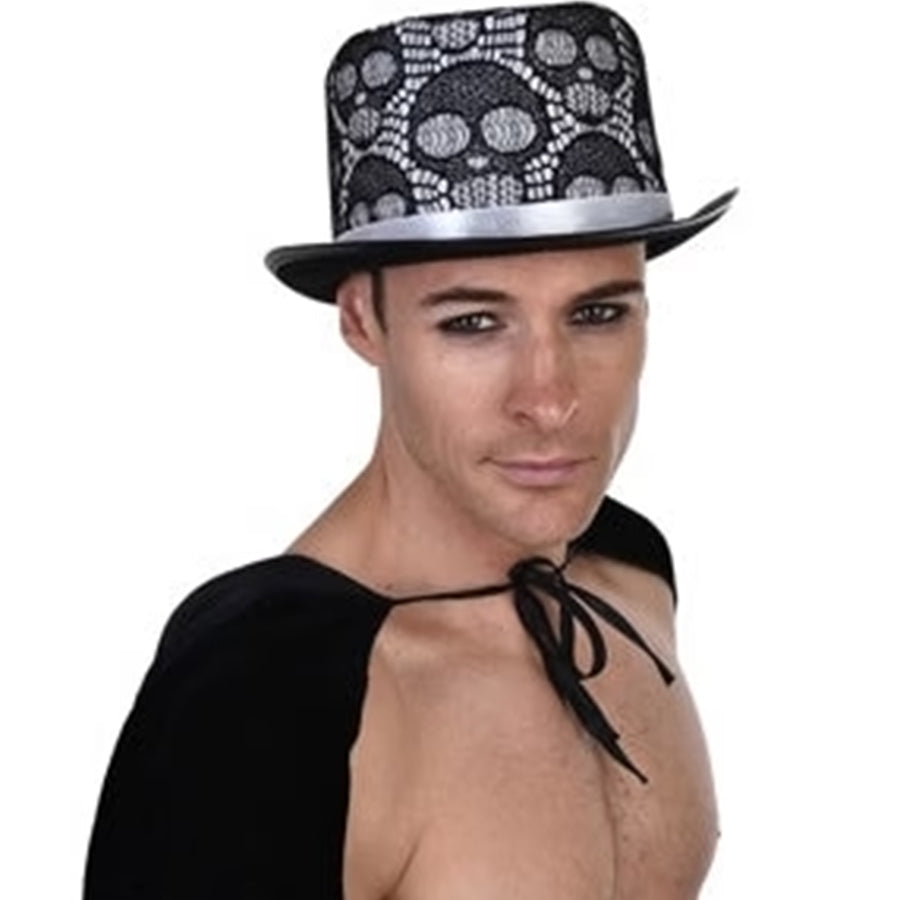 Skull Top Hat Black &amp; White