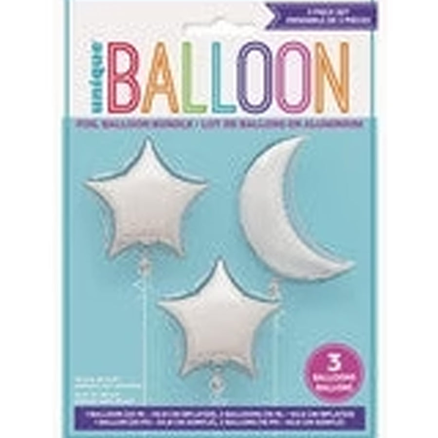 Star &amp; Moon Foil Balloons 18"