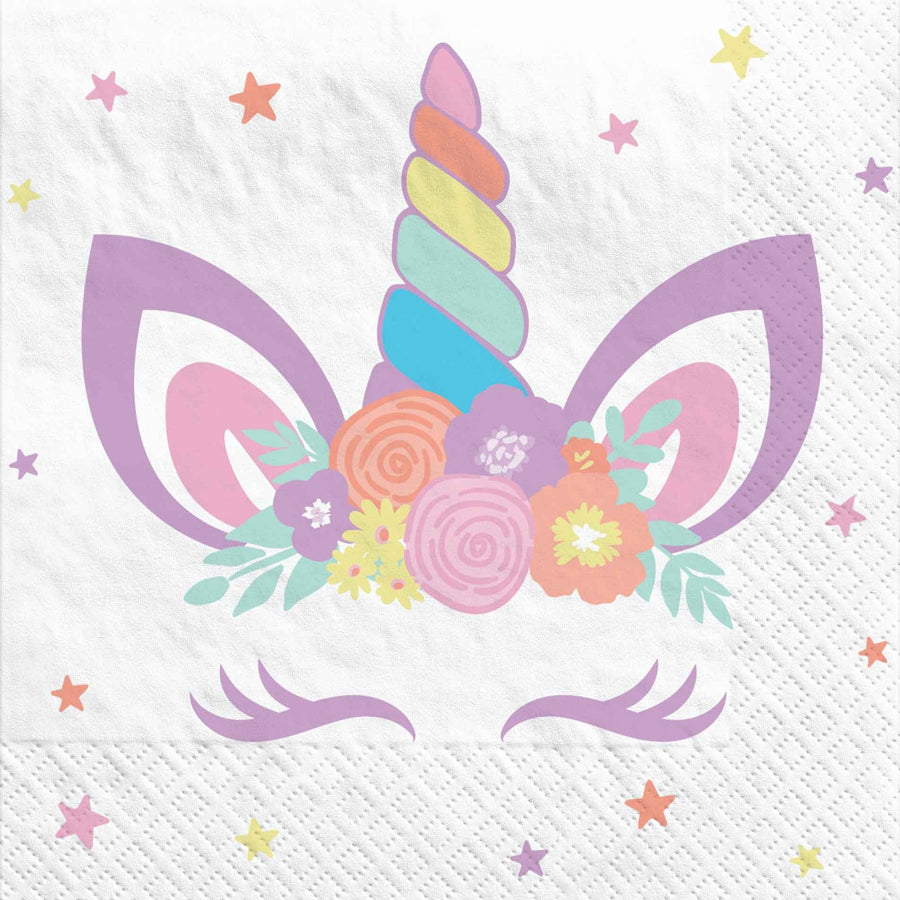 Unicorn Party Beverage Napkins PK16
