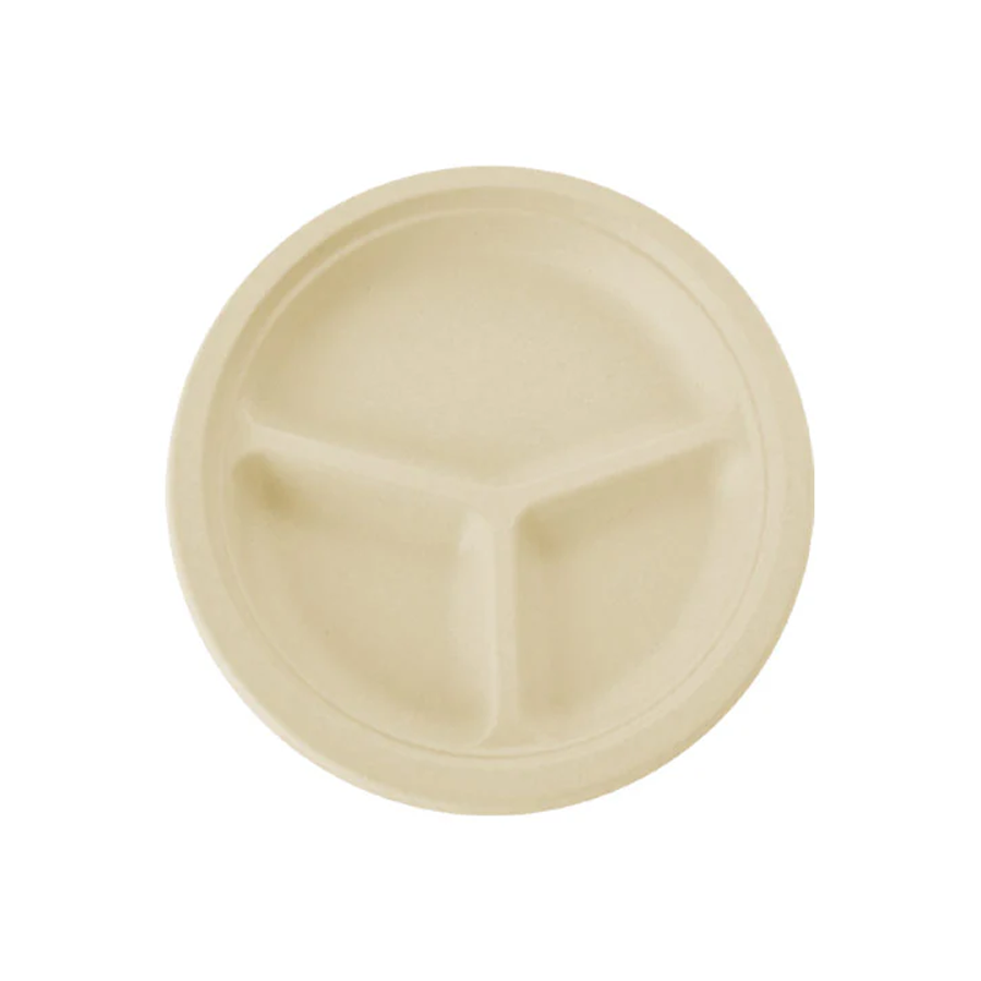 WHEAT STRAW 3-COMPARTMENT PLATE PK10