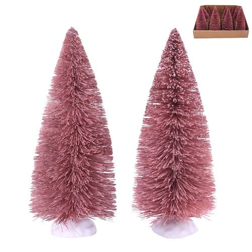 2A SISAL TREES BLUSH & BLUSH SNOWCAPPED 14.3CM