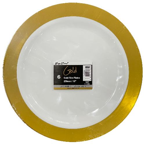 Gold Rim Plate 250mm Pk6