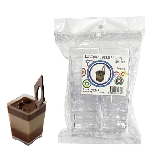 SQUARE DESSERT CUP 12PCS