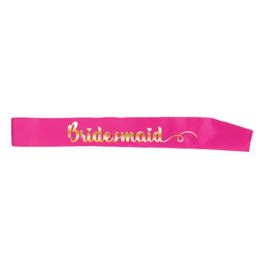 Party Sash Bridesmaid Hot Pink