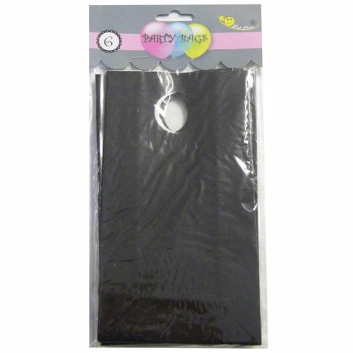 PAPER PARTY BAG 6PCS BLACK