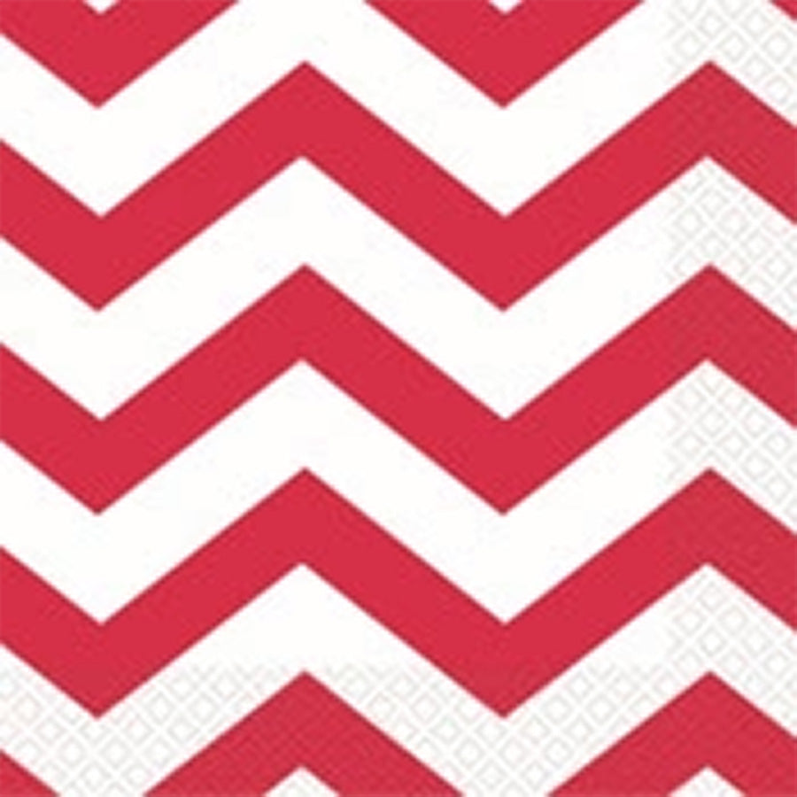 CHEVRON 16 LUNCH NAPKINS - RED