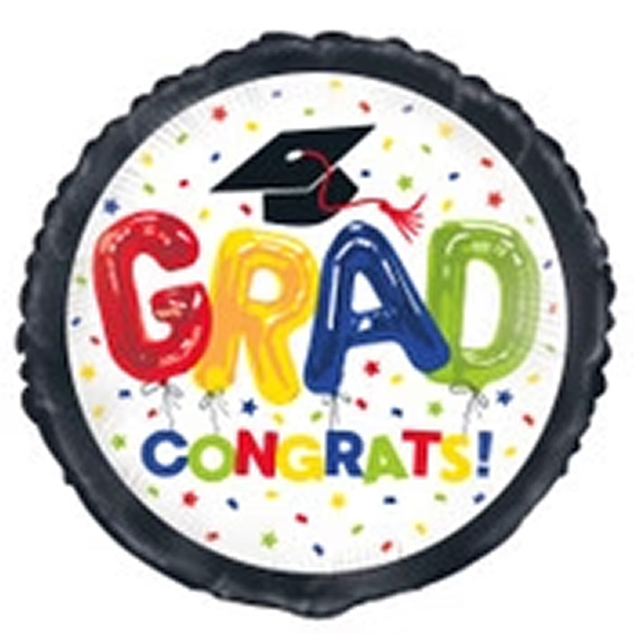 Congrats Grad 45cm (18") Foil Balloons - Packaged