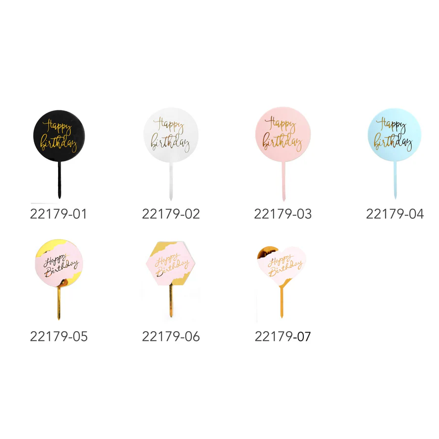 Deluxe Cake Topper Happy Birthday ) Perpex (White)