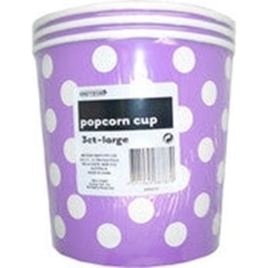 DOTS 3 P/CORN CUPS LGE-P/PURPL