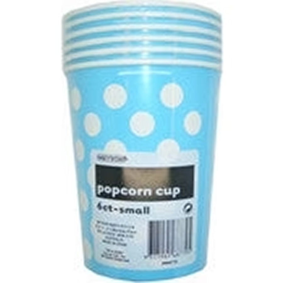 DOTS 6 P/CORN CUPS SML -P/BLUE