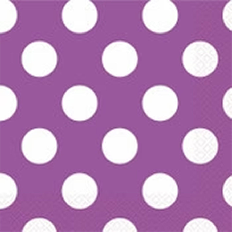 DOTS 16 BEV NAPKINS - P/PURPLE