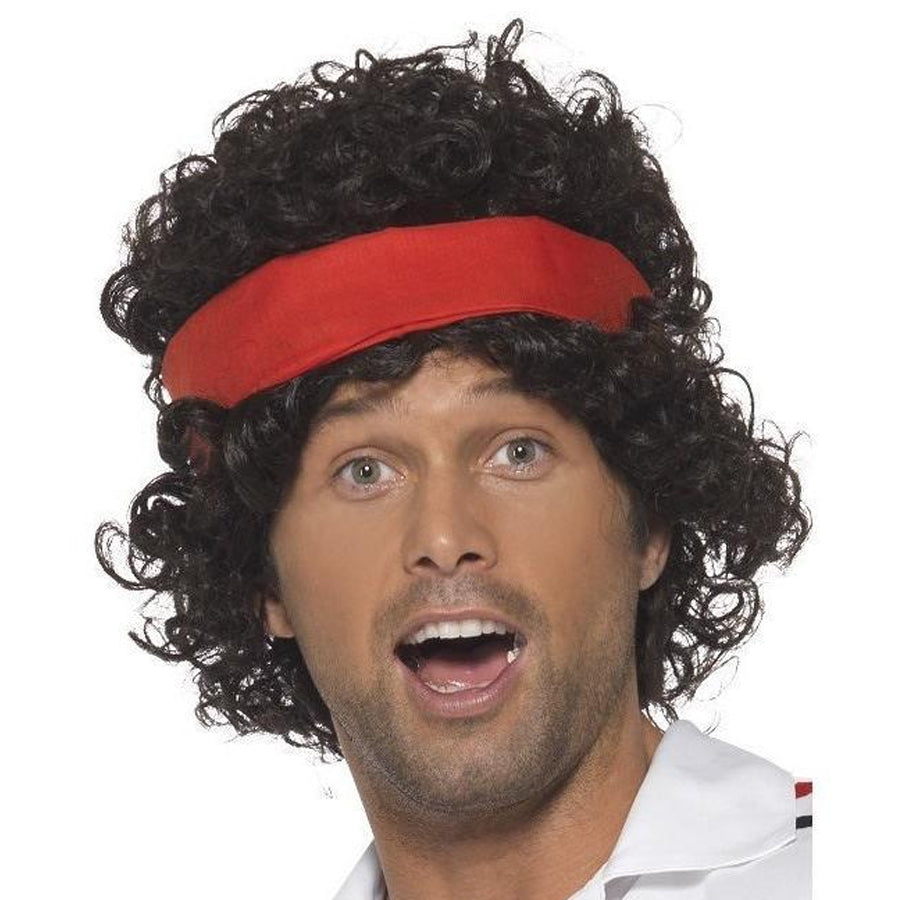 80s Tennis Ace Wig, Brown
