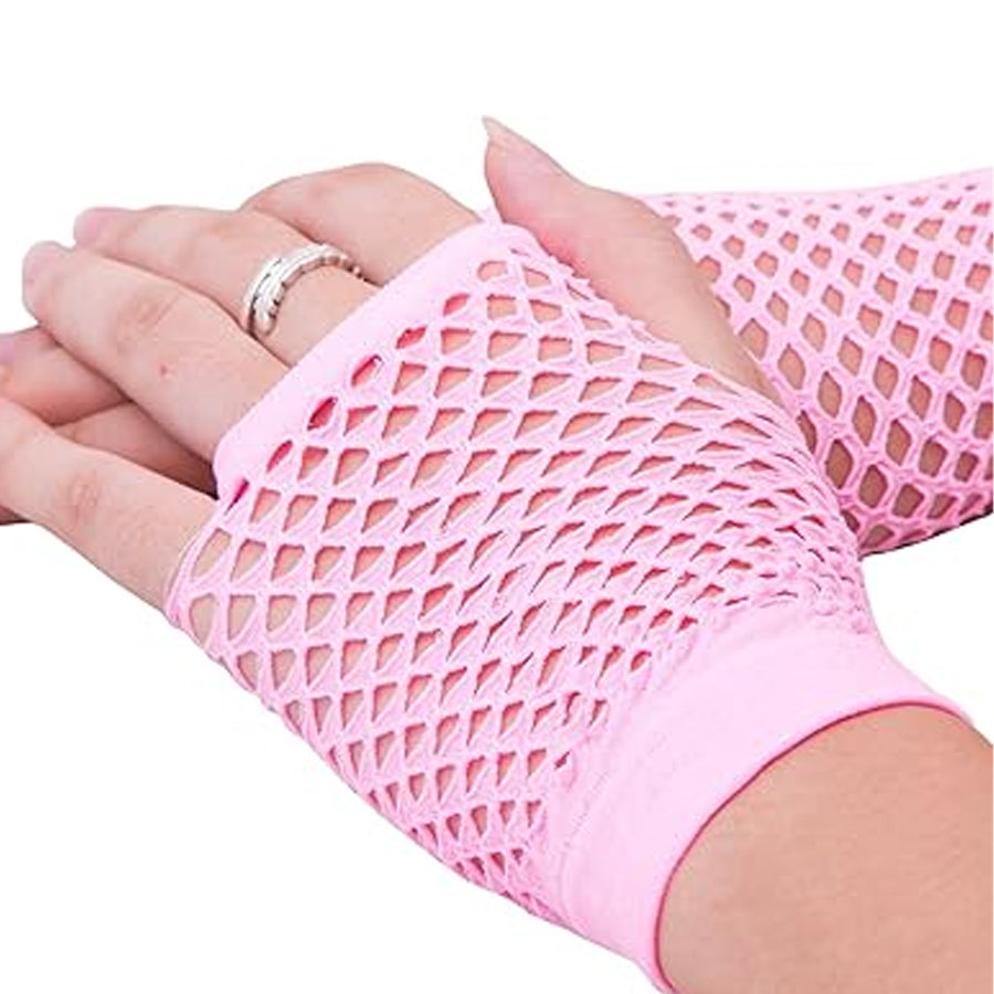 Fishnet Glove (Short) (Pink)