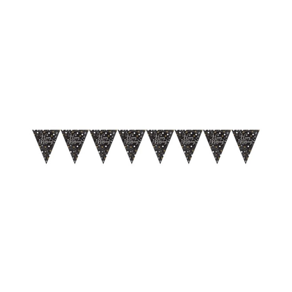 BLACK SPARKLING HBD FLAG