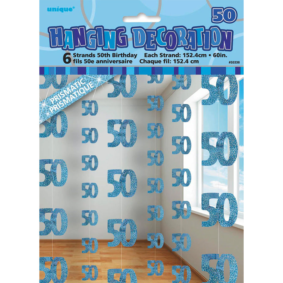 GLITZ BLUE 6 HANG DECO 5ft -50