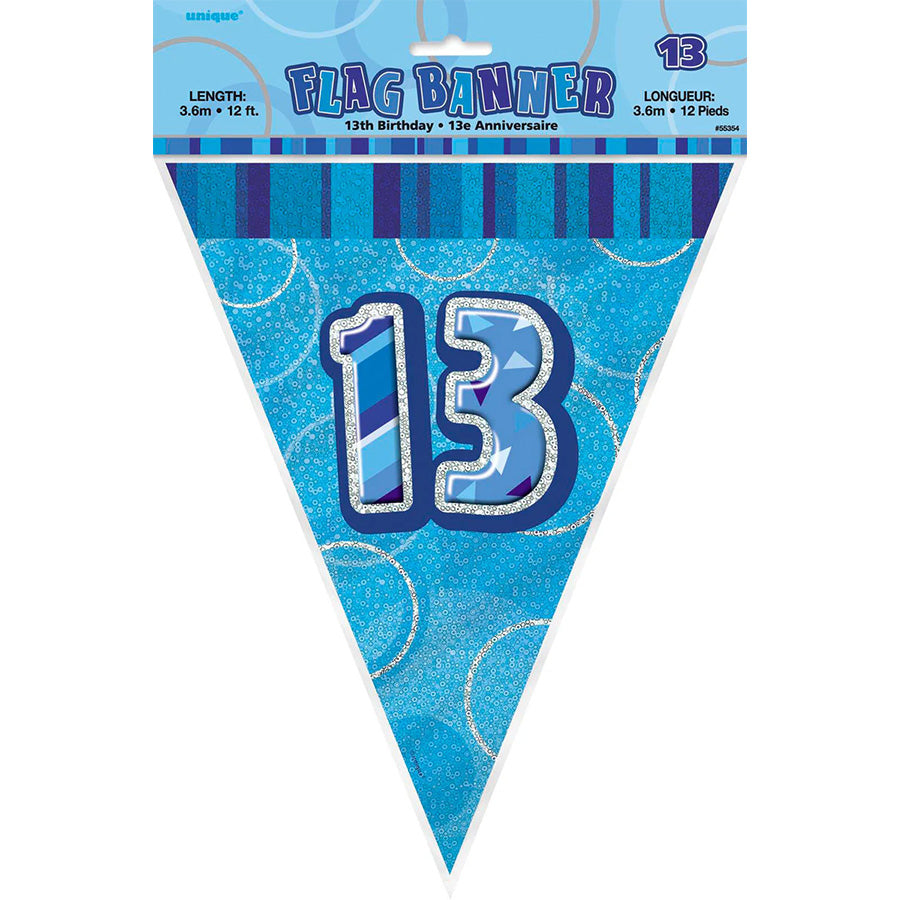 GLITZ BLUE FLAG BANNER - 13