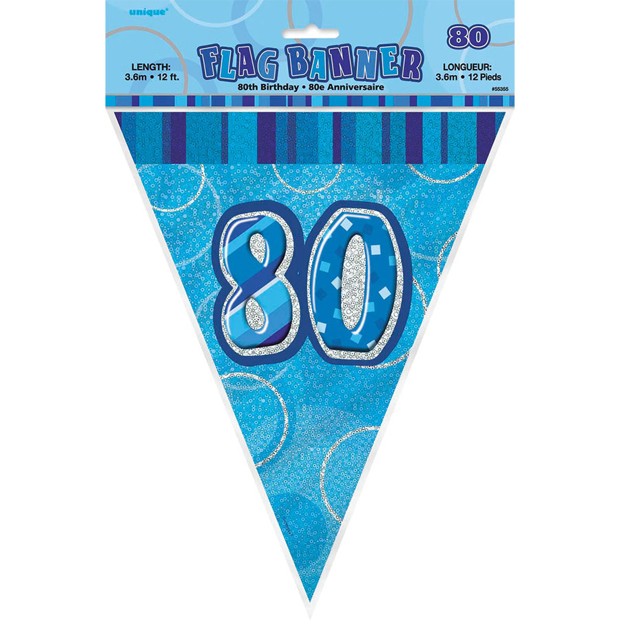 GLITZ BLUE FLAG BANNER - 80
