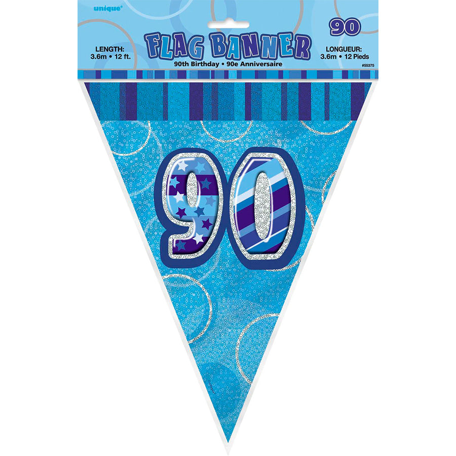 GLITZ BLUE FLAG BANNER - 90