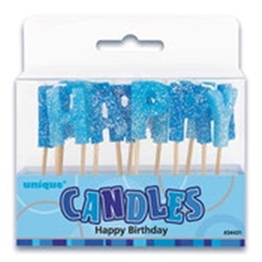 GLITZ GLITTER H/B CANDLE -BLUE