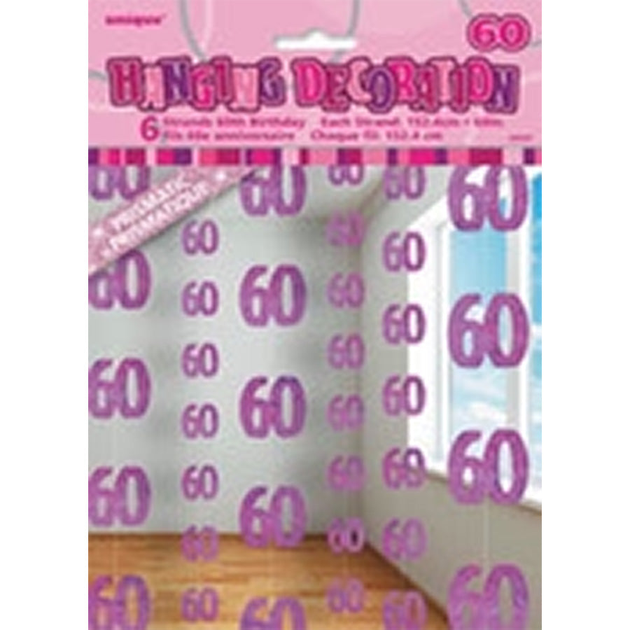 GLITZ PINK 6 HANG DECO 5ft -60
