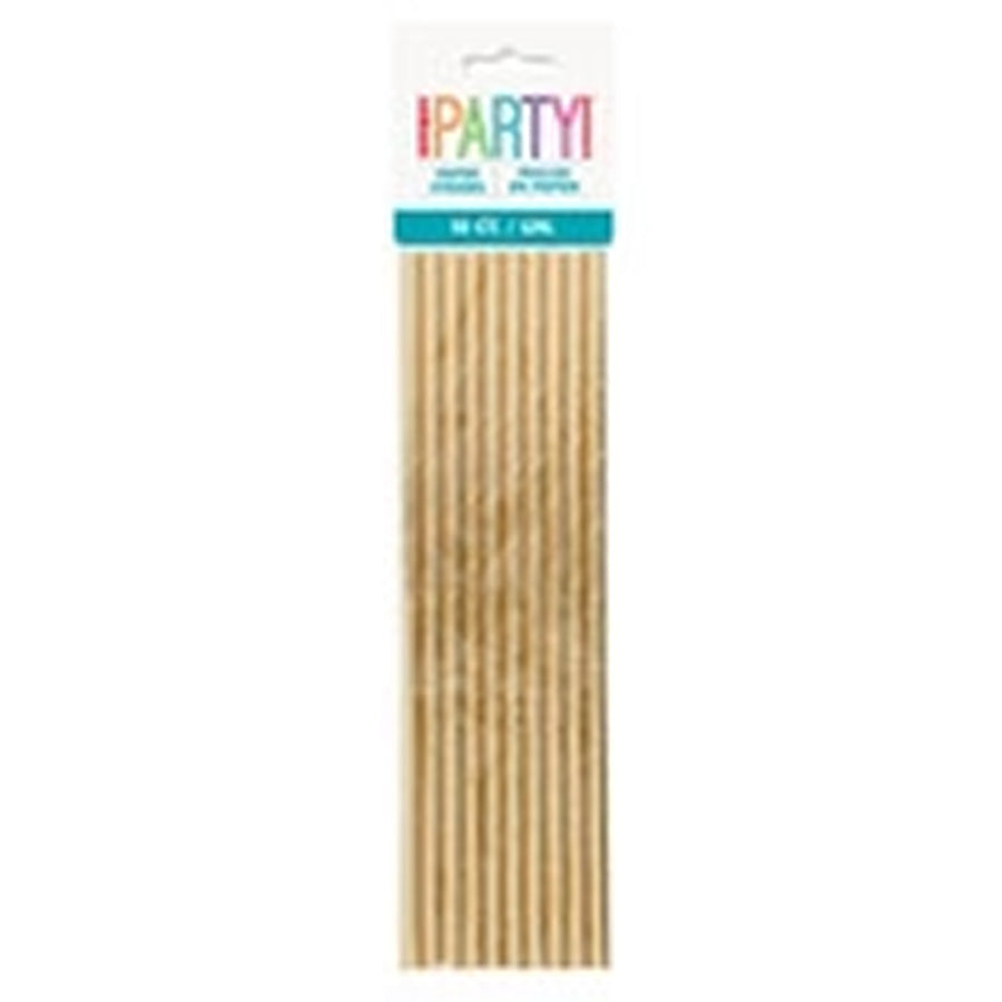 GOLD FOIL 10 PAPER STRAWS