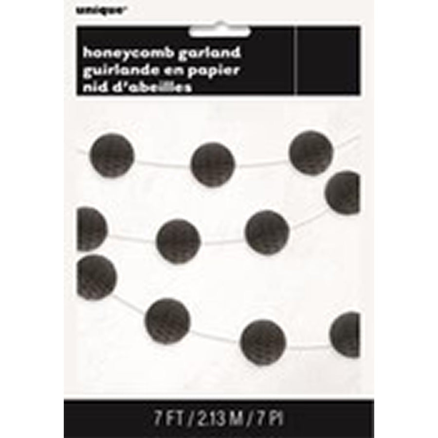 H/COMB BALL GARLAND 7ft -BLACK