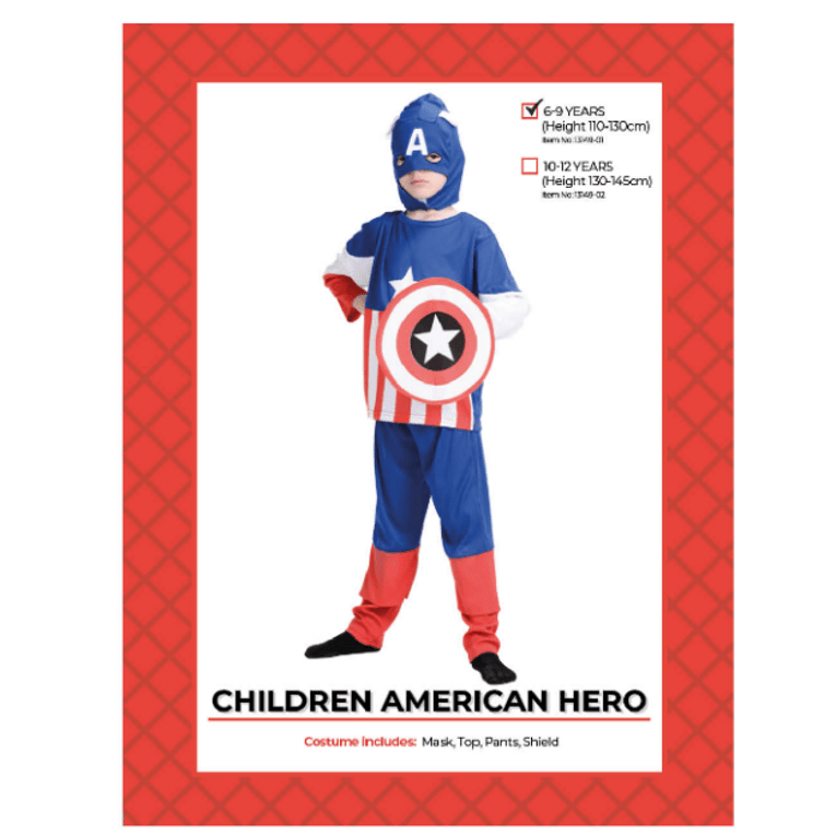 Children American Hero Costume (7-9 years)