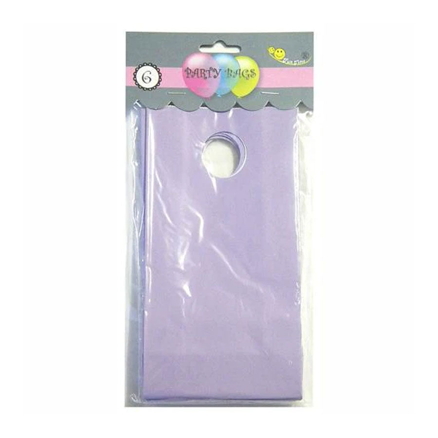 PAPER PARTY BAG 6PCS LILAC
