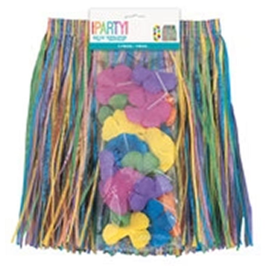 LUAU CHILD HULA SKIRT&amp; LEI SET