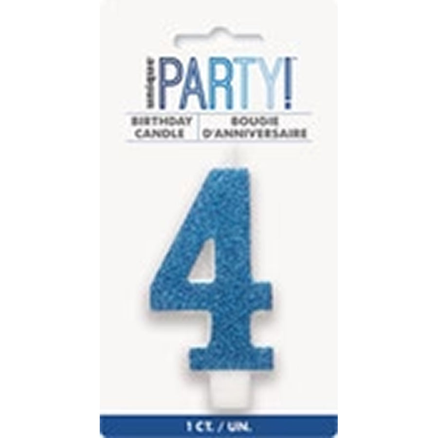 NUMERAL CANDLE 4 - BLUE
