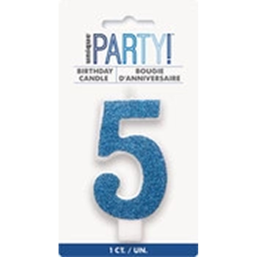 NUMERAL CANDLE 5 - BLUE