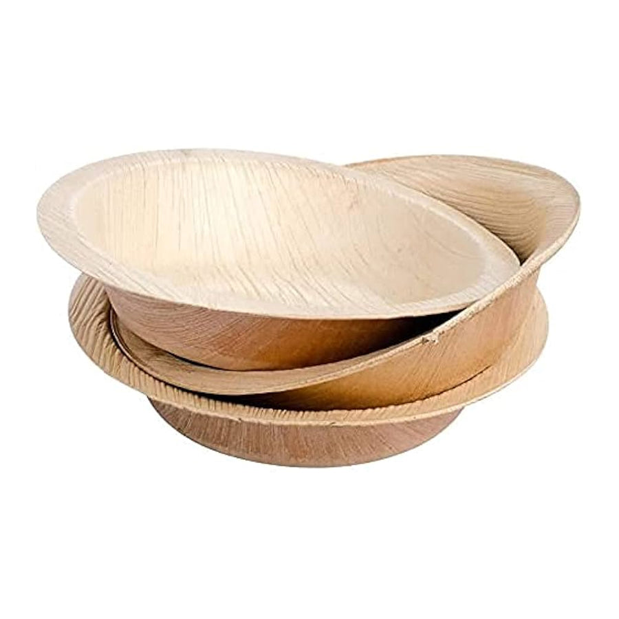 PALMLEAF ROUND BOWL 6" PK25
