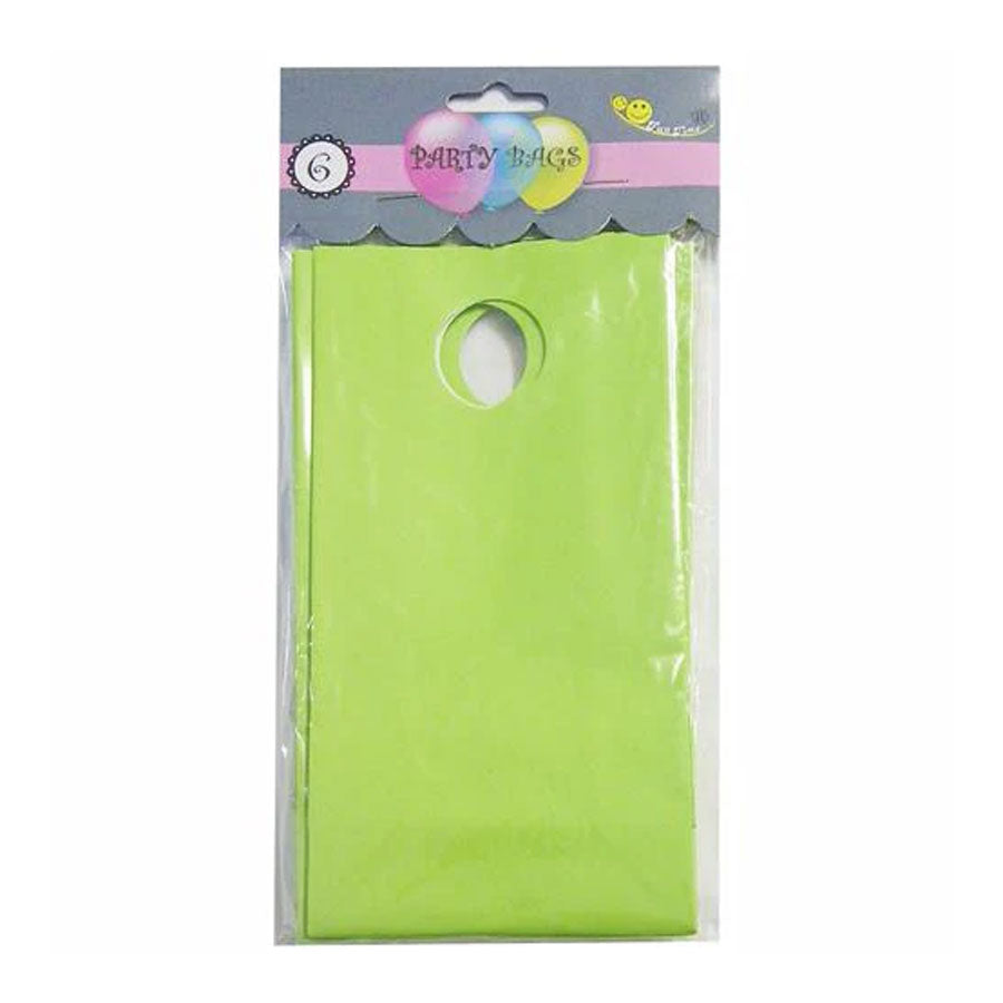 PAPER PARTY BAG 6PCS GREEN