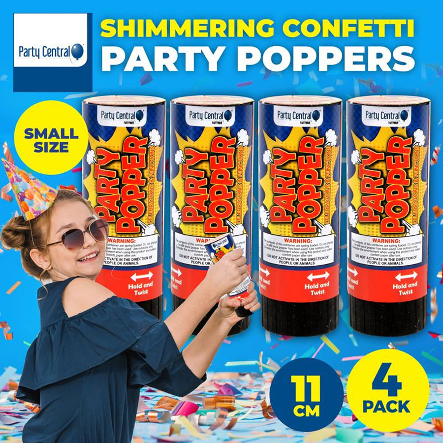 Party Popper 11cm 4pk