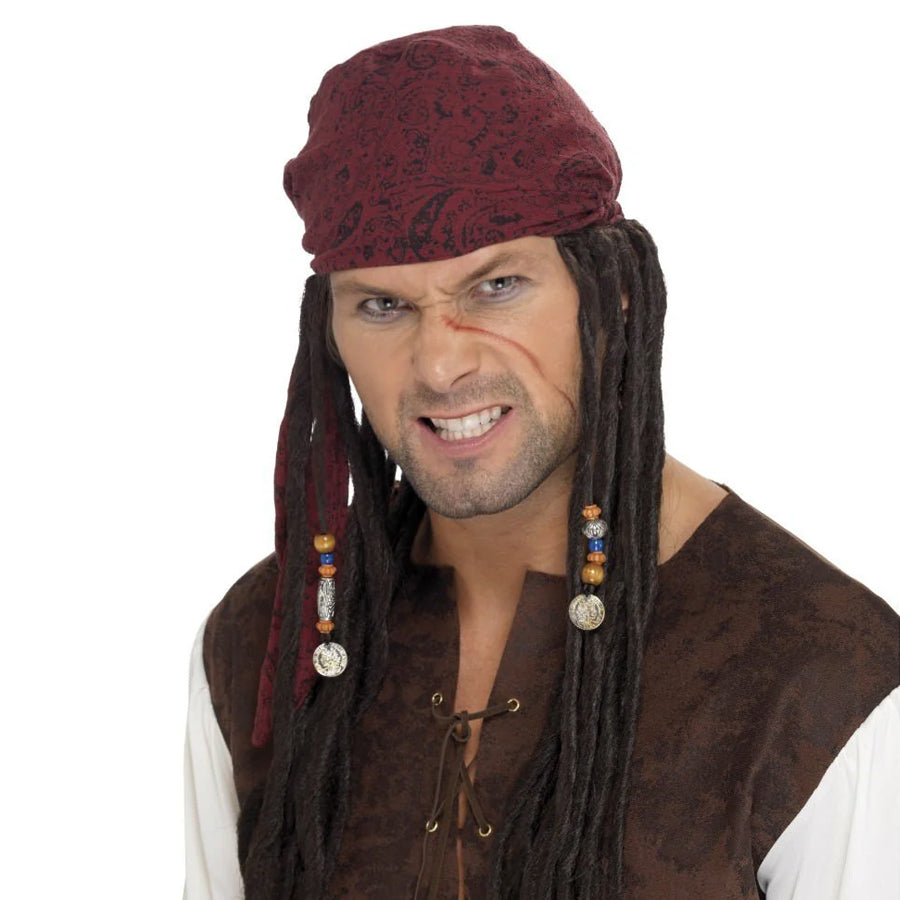 Pirate Bandanna with Plaits, Brown