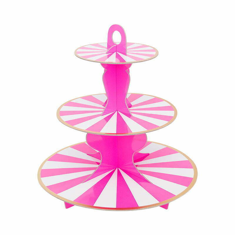 Striped Cake Stand ECO-Pink
