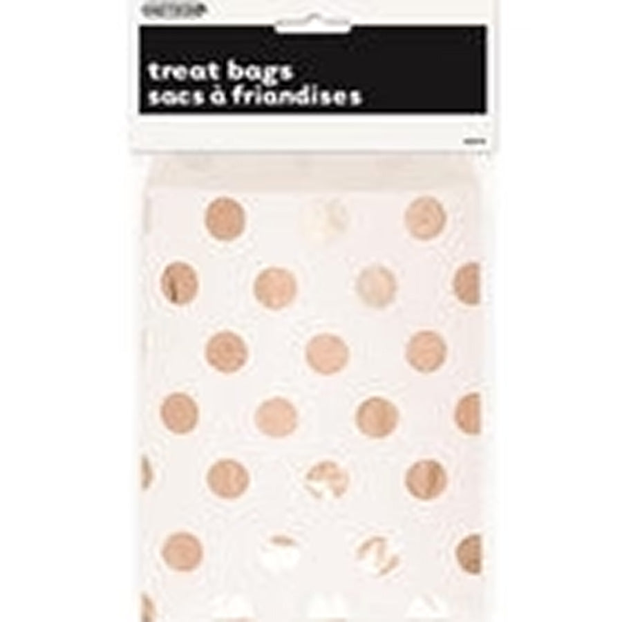 ROSE GOLD DOT 8 TREAT BAGS