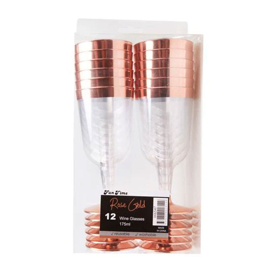ROSE GOLD WINE GLASSES PK12