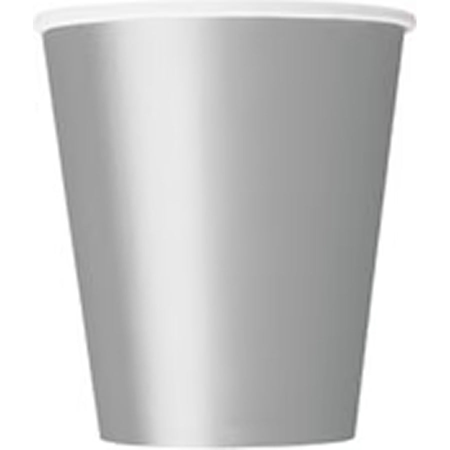SILVER 8 x 9oz PAPER CUPS
