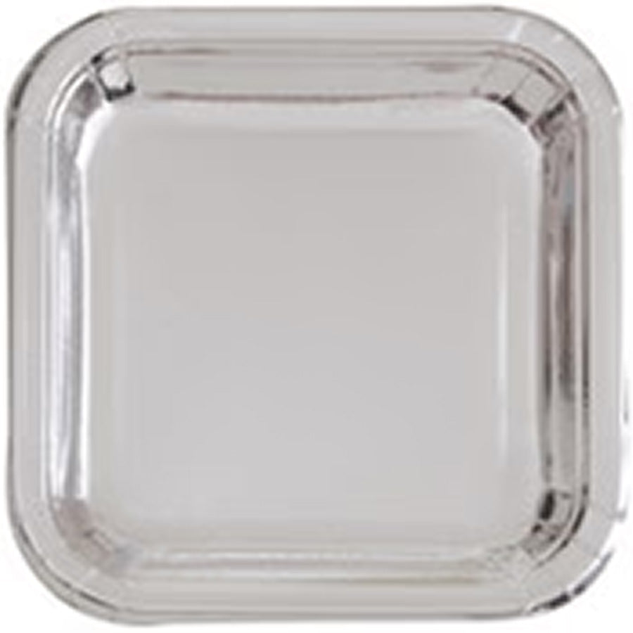 SILVER FOIL 8 x 9" SQ PLATES
