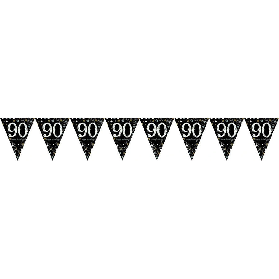 Sparkling Celebration 90 Prismatic Pennant Banner - Plastic