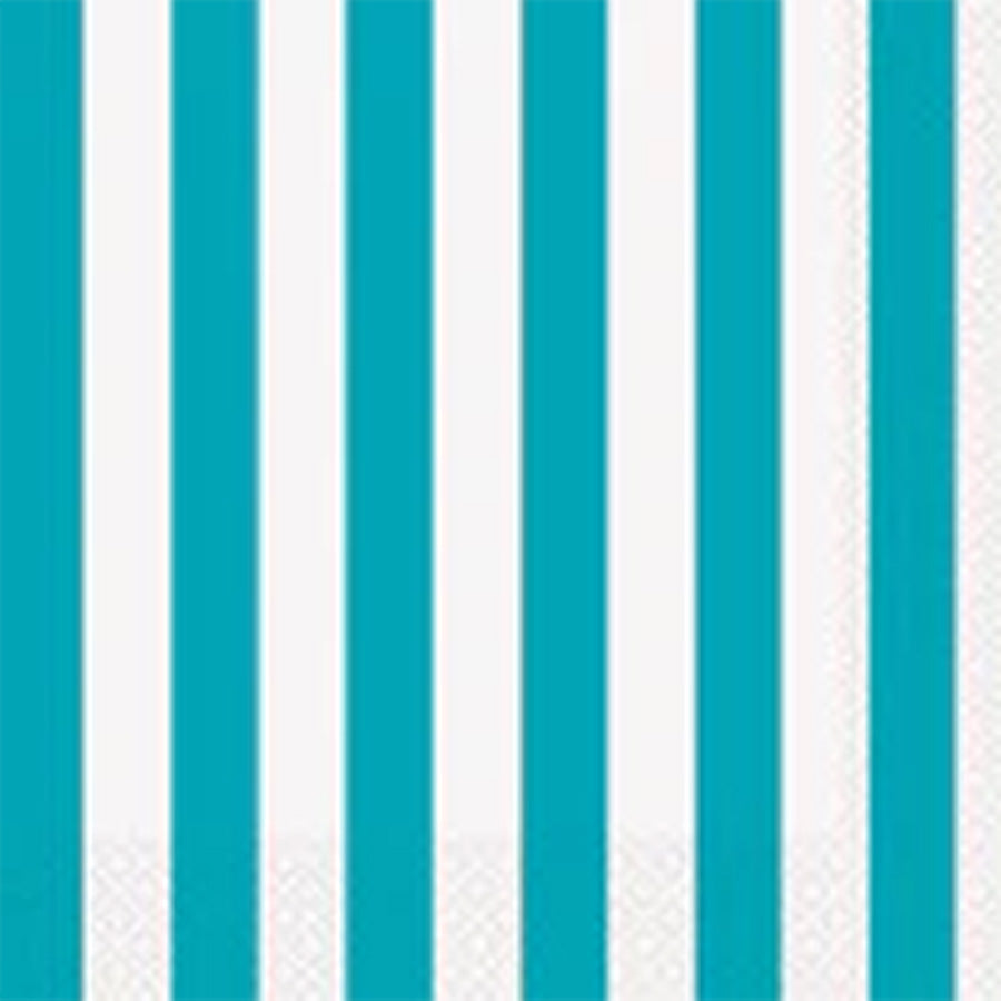 STRIPES 16 LUN NAPKINS -C/TEAL