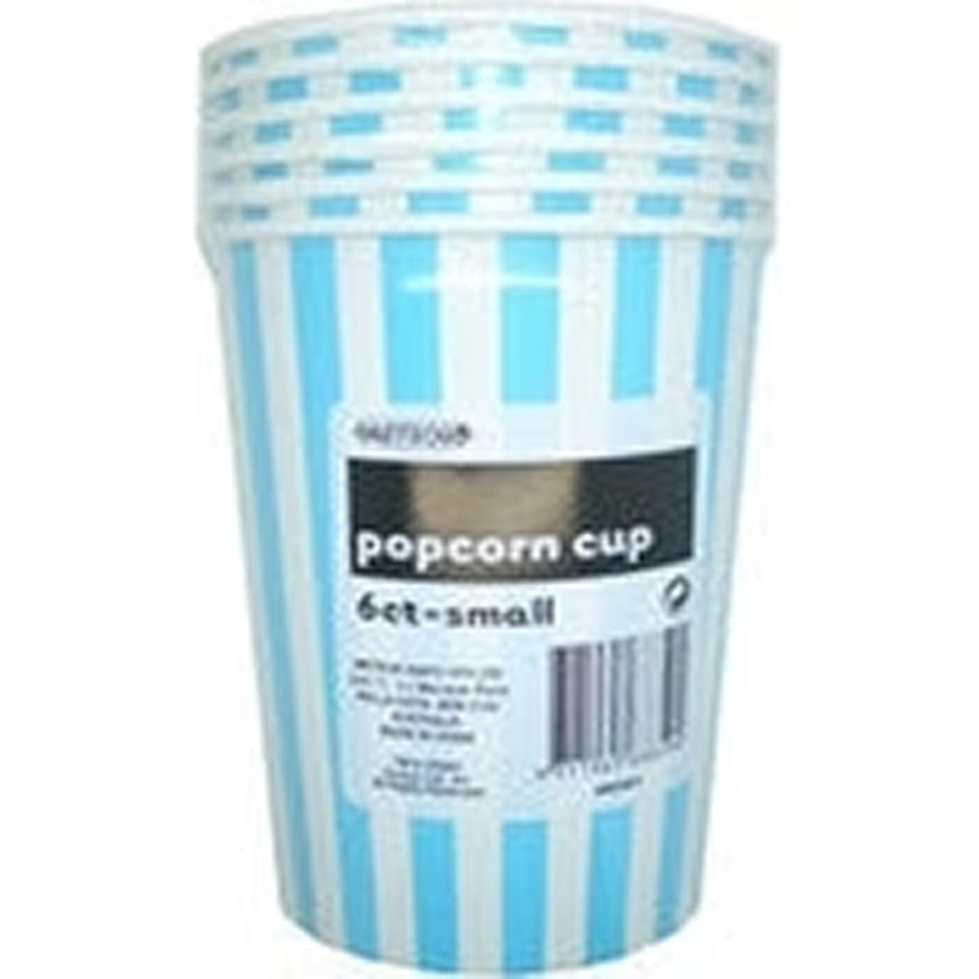 STRIPES 6 P/CORN CUPS SML-P/BL