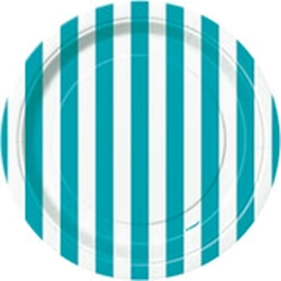 STRIPES 8 x 7" PLATES - C/TEAL