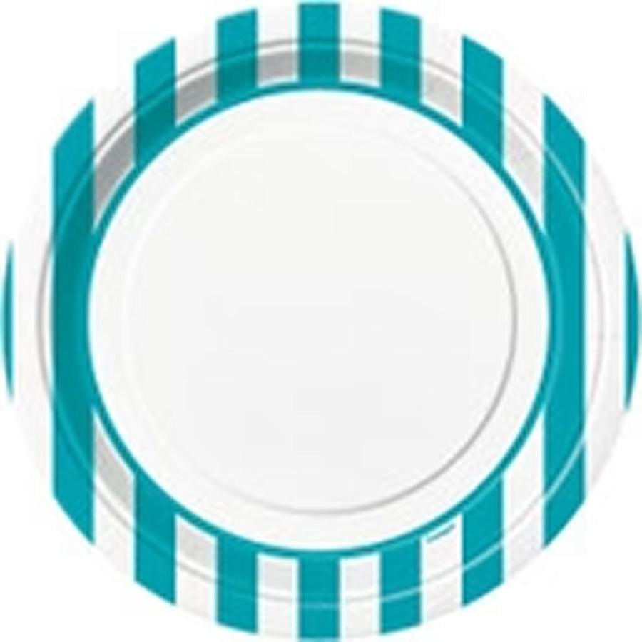 STRIPES 8 x 9" PLATES - C/TEAL